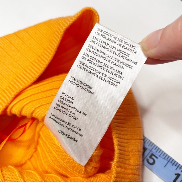 BDG Harlow Sweater Halter Crop Tank Top bright orange large - Picture 9 of 9